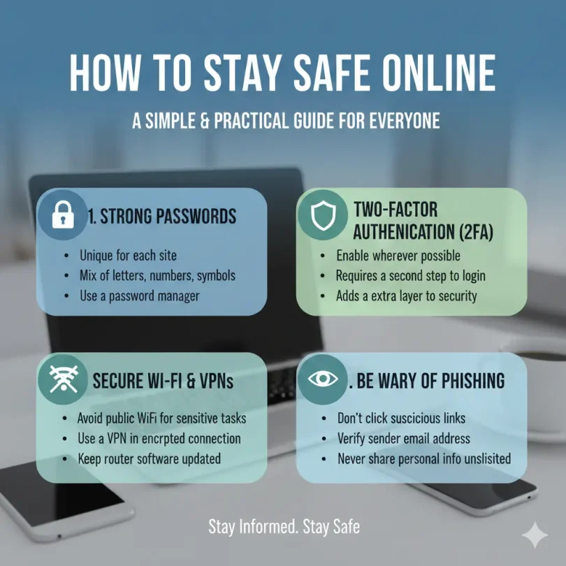 how to stay safe online a simple and practical guide for everyone
